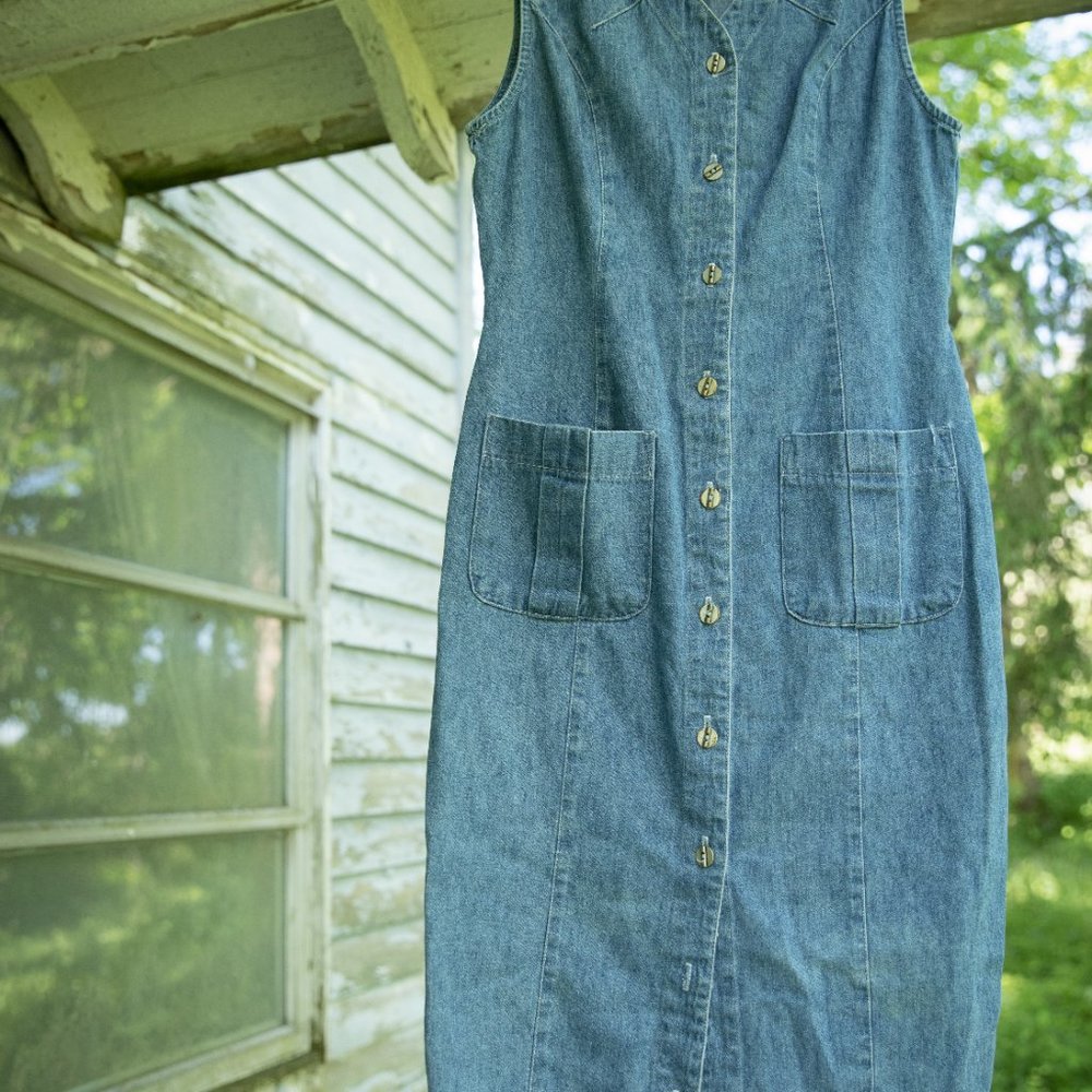 Denim Hourglass Button Up Dress